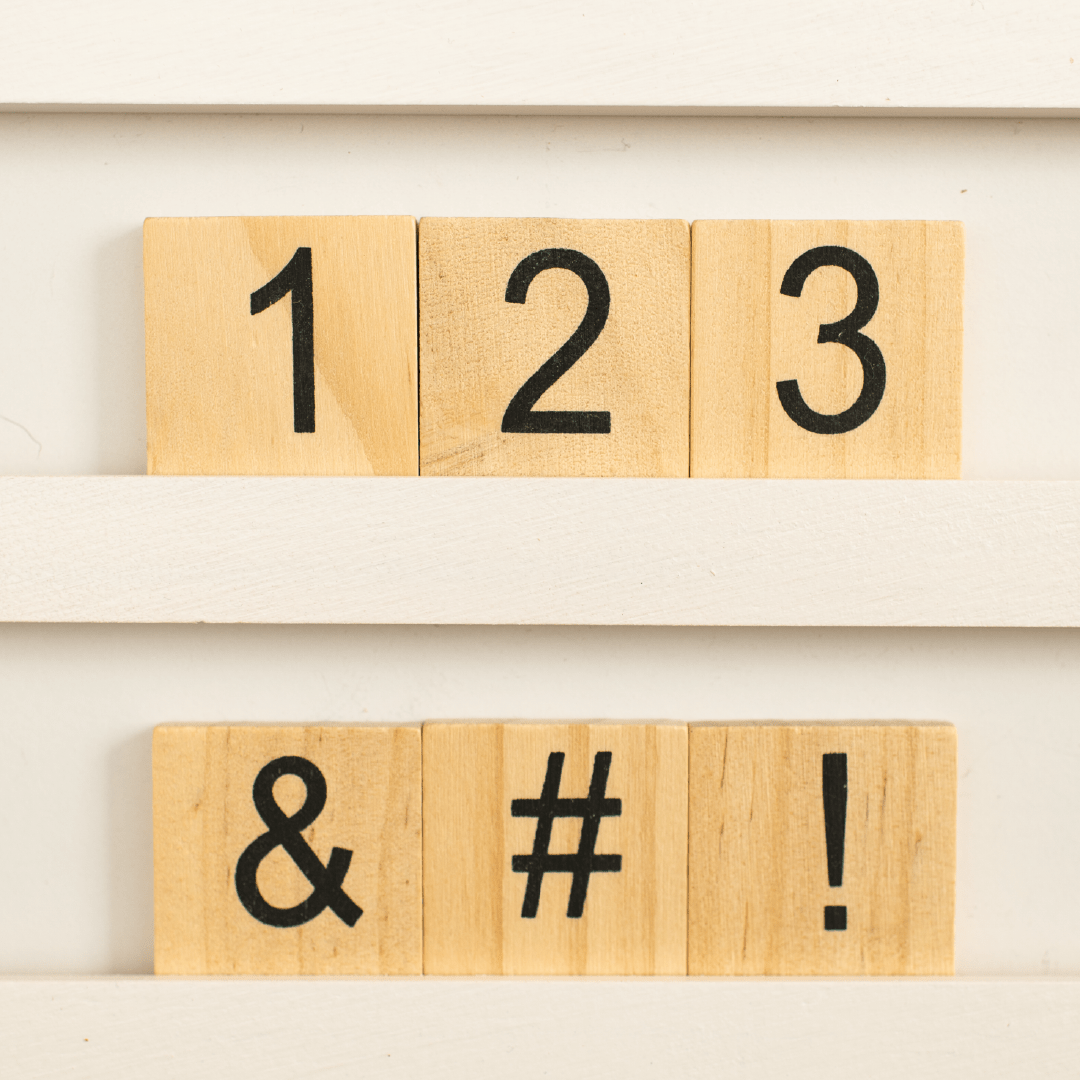 Standard Tile Number & Symbol Set for Tile Boards